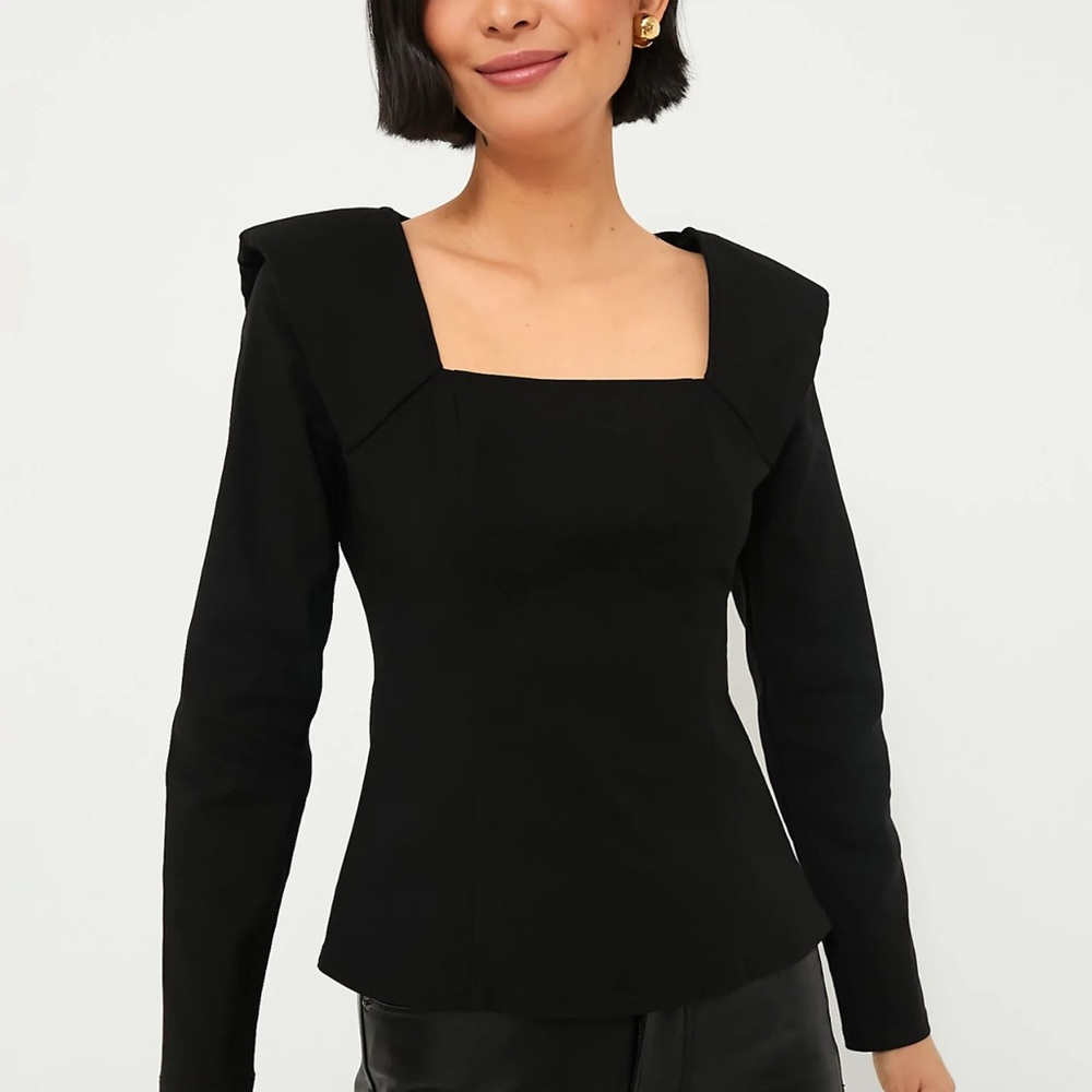 Hyacinth House black long sleeve Hepburn Blouse